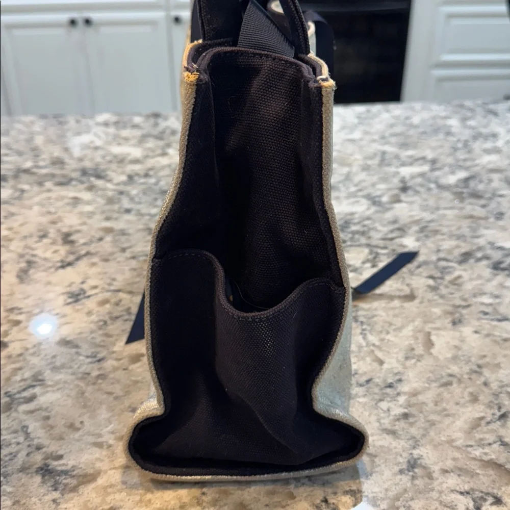 Kate Spade Metallic Silver Blue Diaper Bag Baby Tote Shoulder Bag Large